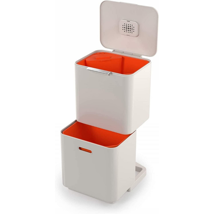 Joseph Joseph Totem Max 60L Waste & Recycling Bin Stone Finish