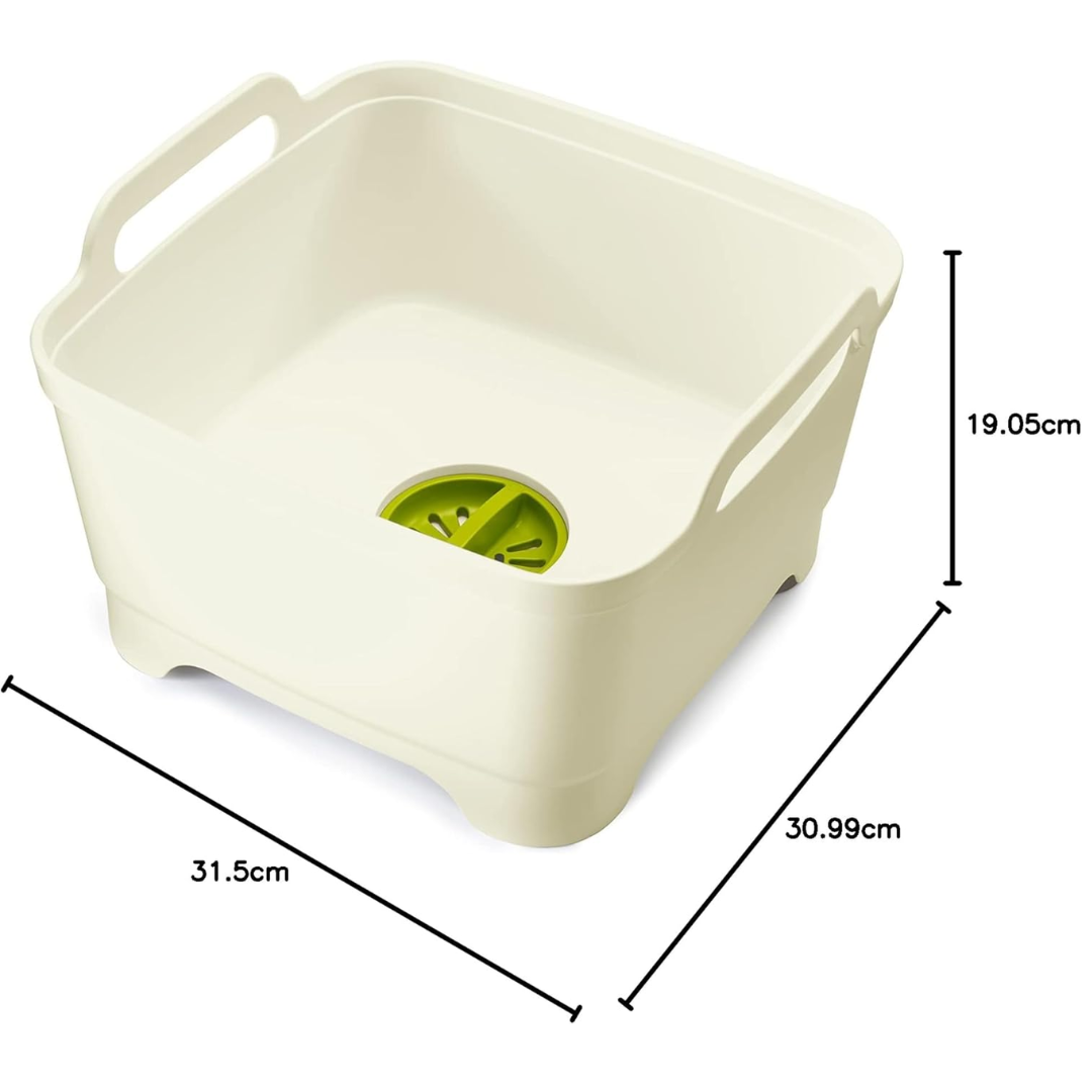 Joseph Joseph Wash&Drain Bowl (White/Green) - Red Rhino