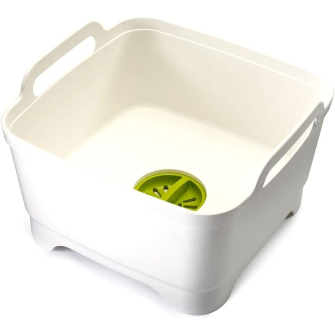 Joseph Joseph Wash&Drain Bowl (White/Green) - Red Rhino