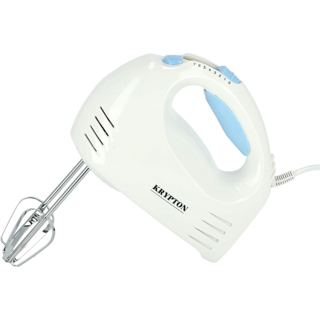Krypton Hand Mixer 7-Speed Control, White & Blue Finish - Red Rhino