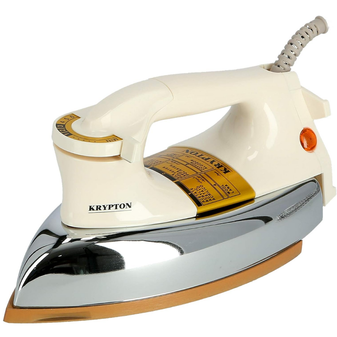 Krypton 1200W heavy-duty dry iron with ceramic soleplate, front view