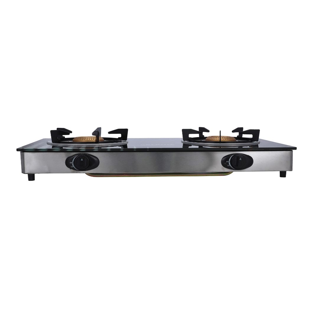 Krypton double-burner gas cooker, side view