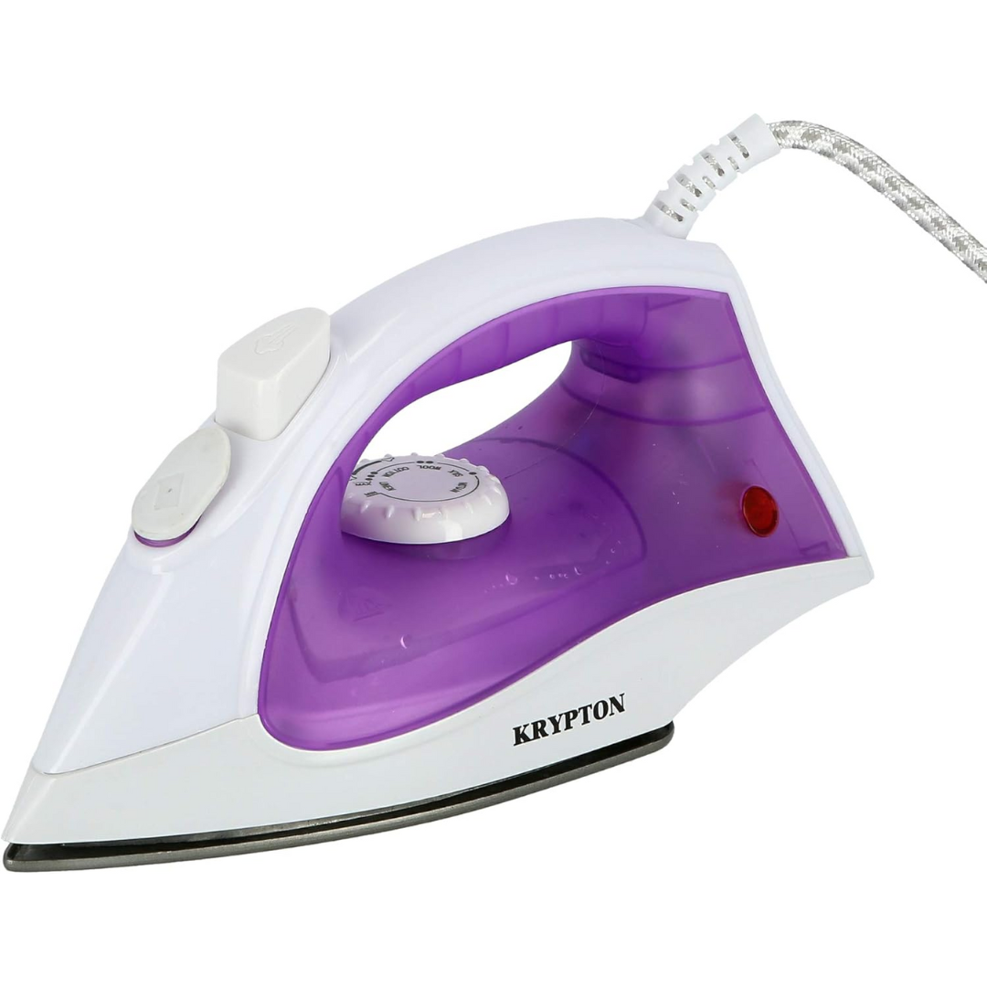 Krypton 1200W steam iron with ceramic soleplate, front view