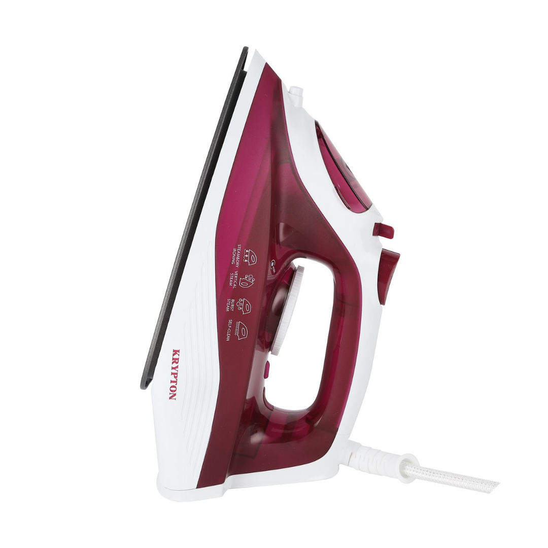 Krypton white and magenta steam iron, alternate view