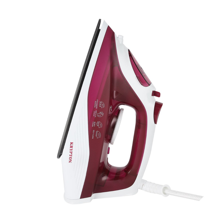 Krypton white and magenta steam iron, alternate view