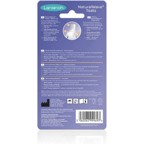 Lansinoh NaturalWave Slow Flow Teats (Pack of 2) 75900 - Red Rhino