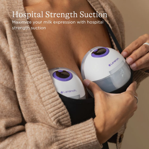 Lansinoh Discreet Duo Wearable Double Hands Free Breast Pump - Red Rhino