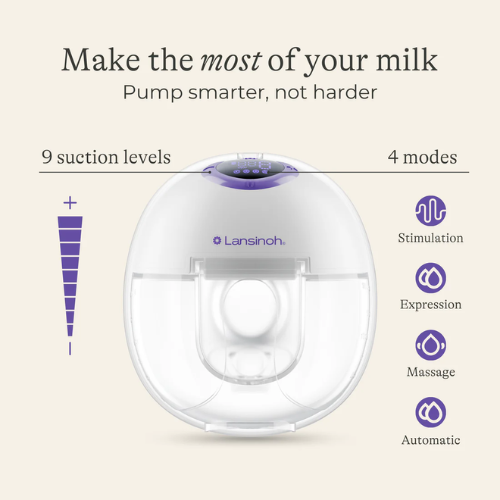 Lansinoh Discreet Duo Wearable Double Hands Free Breast Pump - Red Rhino