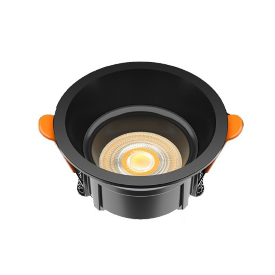 Liper 10W Recessed LED Downlight D85mm 3CCT Adjustable Black Finish - Red Rhino