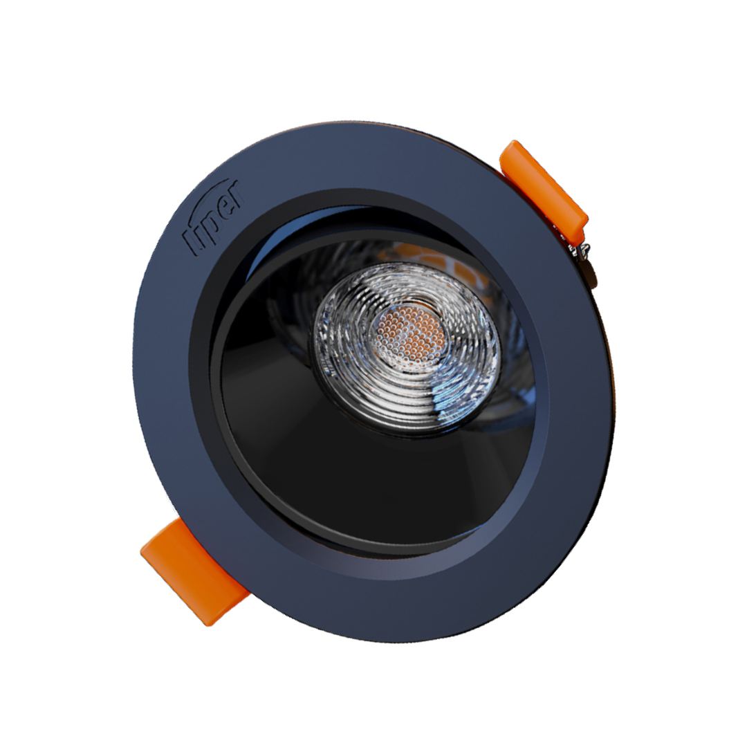 Liper 5W Recessed LED Downlight D88mm 3CCT Adjustable Black Finish - Red Rhino
