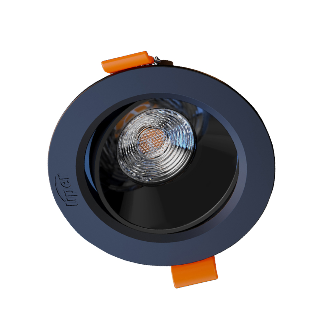 Liper 5W Recessed LED Downlight D88mm 3CCT Adjustable Black Finish - Red Rhino