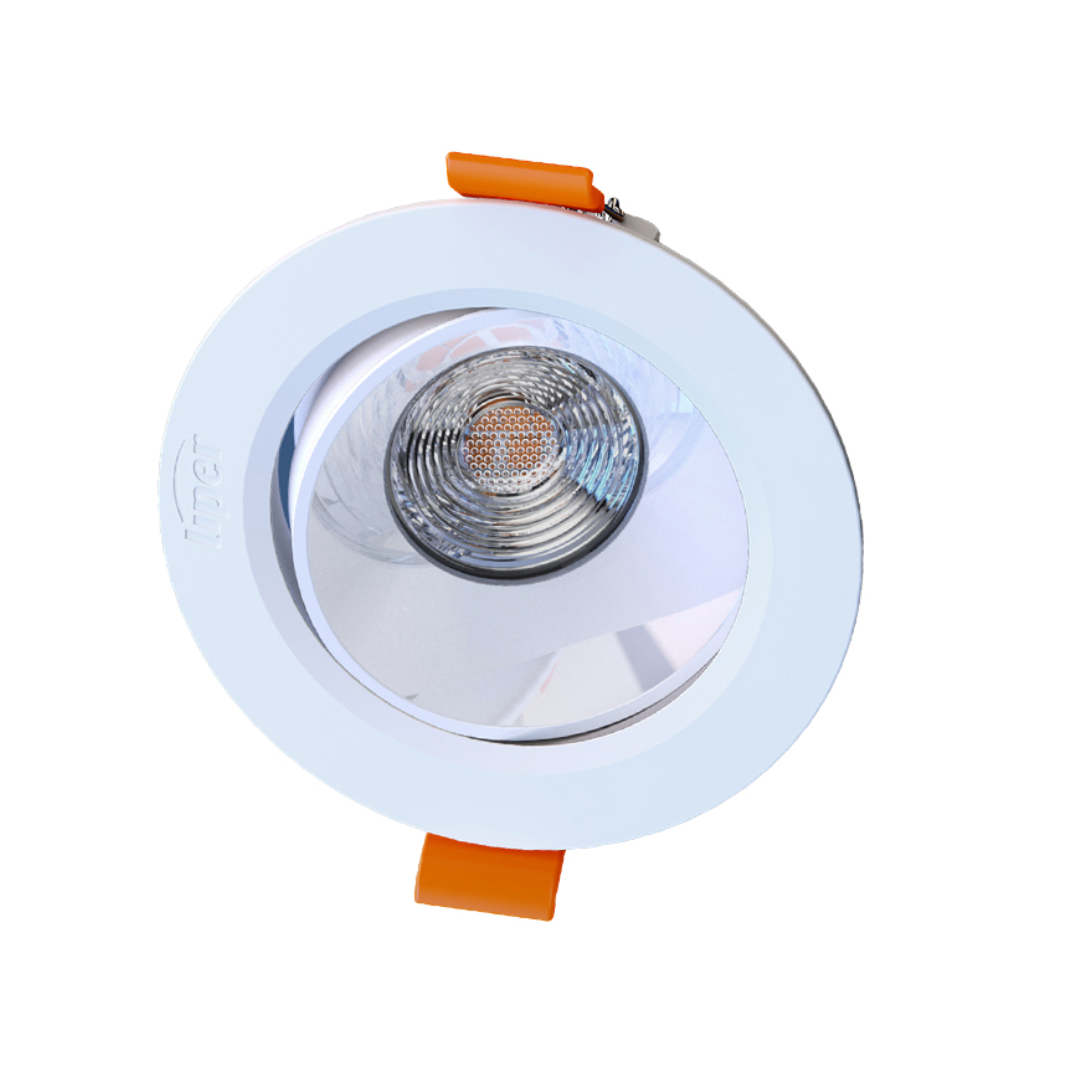 Liper 5W Recessed LED Downlight D88mm 3CCT Adjustable White Finish - Red Rhino