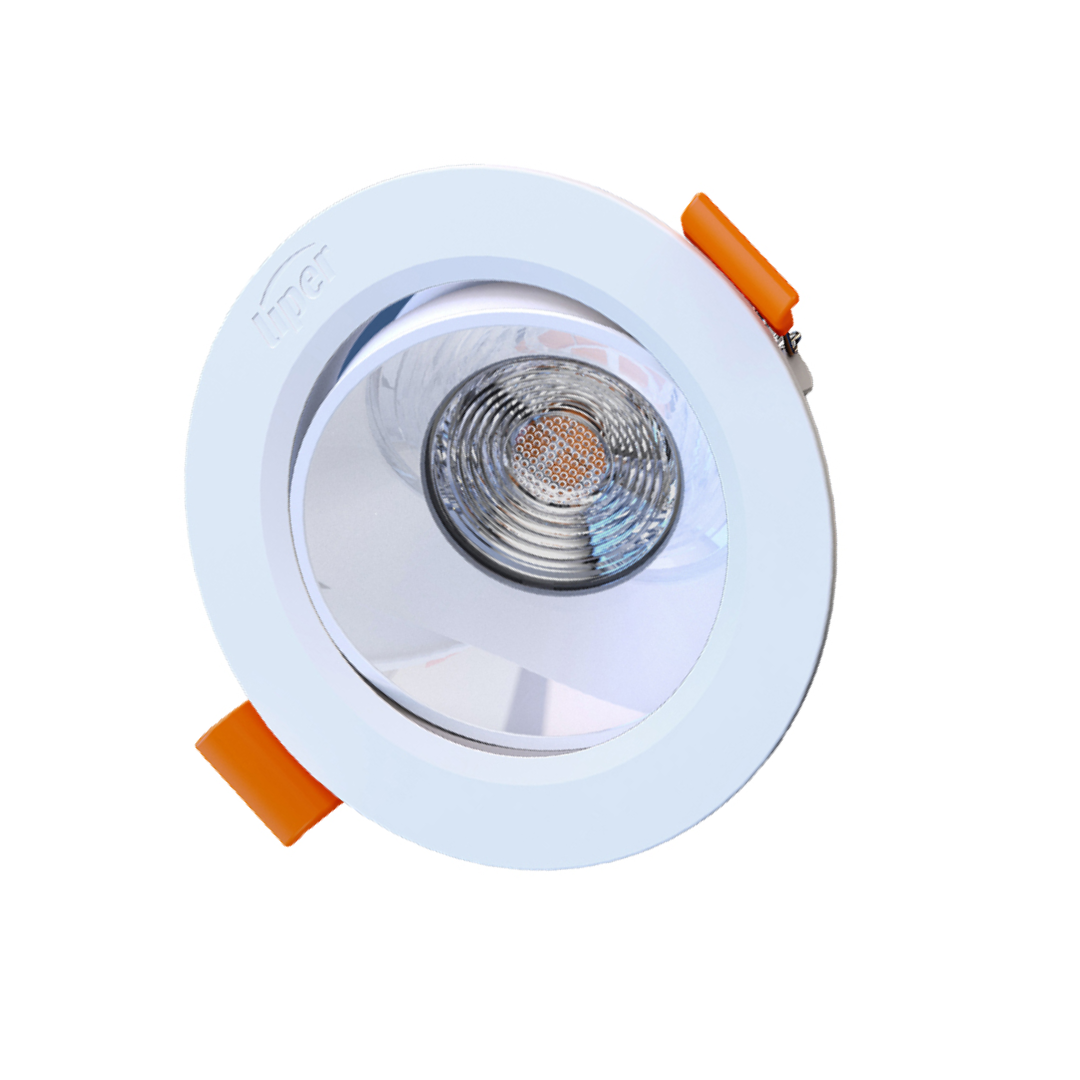Liper 5W Recessed LED Downlight D88mm 3CCT Adjustable White Finish - Red Rhino