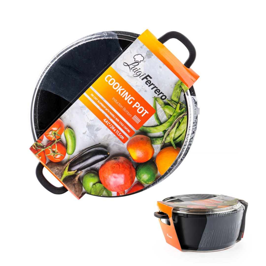 Luigi Ferrero Hanna Cooking Pot Fr-245M, 24X11.5 Cm, 4.4 L, Die-Cast, Induction