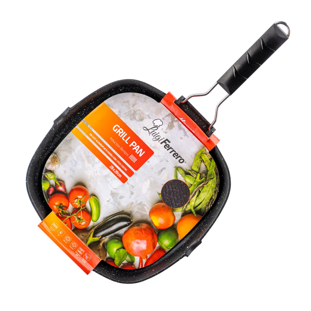 Luigi Ferrero Hanna Grill Pan Fr-2810M, 28X28 Cm, Induction