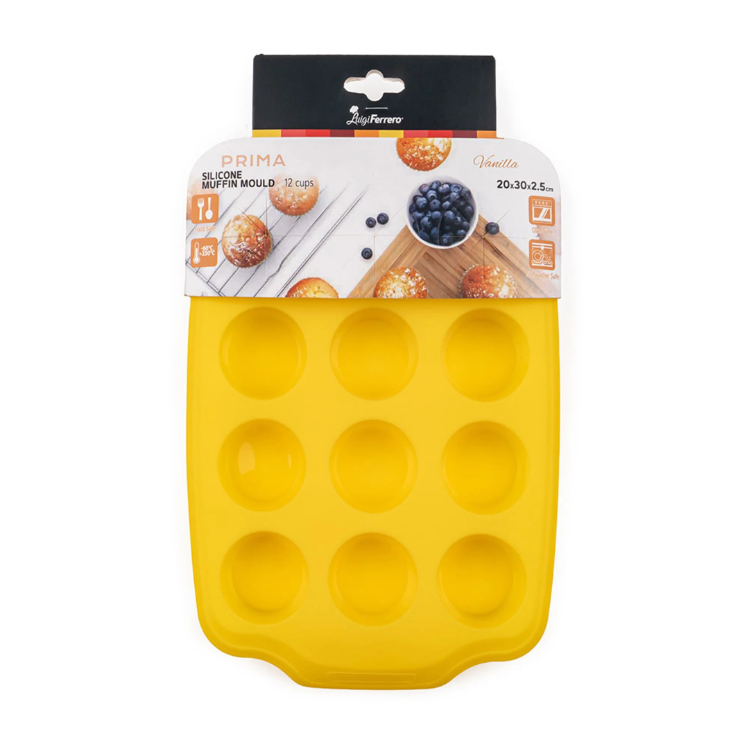 Luigi Ferrero Prima Baking Mould Fr-1873P, 20X30X2.5 Cm, Muffin 12 Pieces