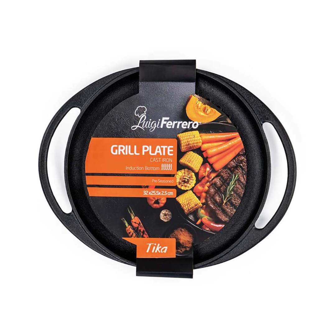 Luigi Ferrero Tika Grill Plate Fr-3226Ci, 31.8X25.5X2.5 Cm, Cast Iron