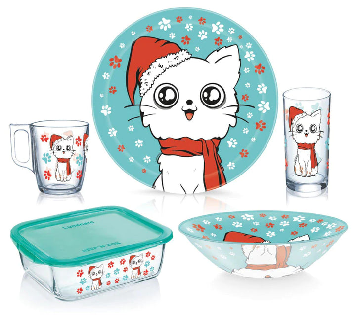 Luminarc kids happy kitty 5pc set -V1368 - Red Rhino