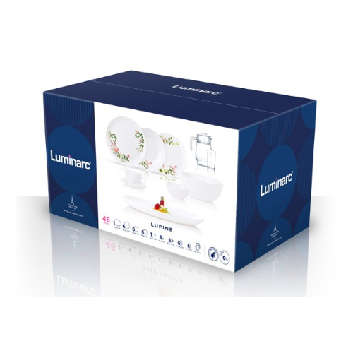 Luminarc Diwali Lupin 46-Piece Dinner Set - Red Rhino