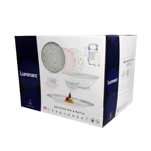 Luminarc Simply Beatrice Dinner Set, 46 pcs - Red Rhino