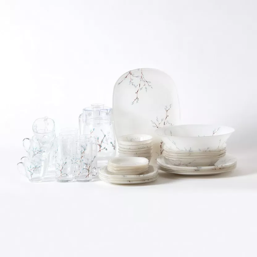 Luminarc Neo Carina 46-Piece Opalware Dinner Set - Red Rhino