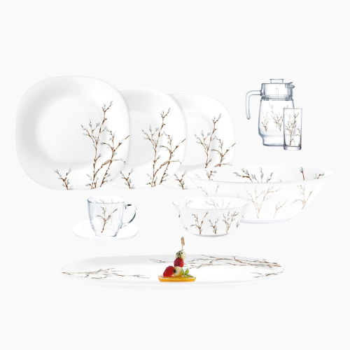Luminarc Neo Carina 46-Piece Opalware Dinner Set - Red Rhino