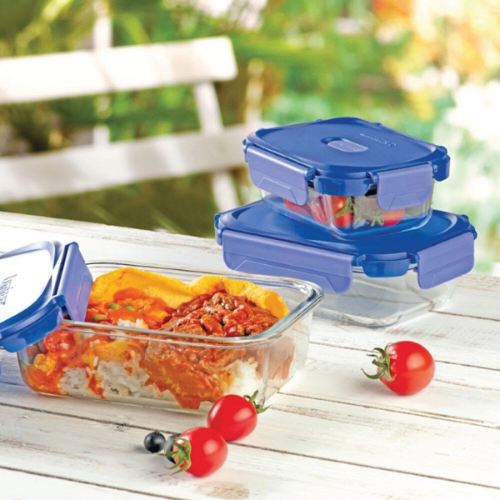 Luminarc Pure Box Putina Glass Storage Box with Lid Square (320ml, 520ml & 800ml) - Red Rhino