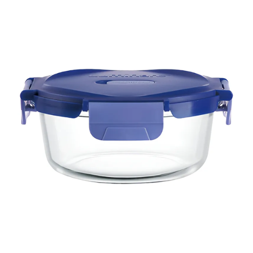 Luminarc Pure Box Putina Glass Storage Box with Lid Round Set of 3 (400ml + 650ml + 1000ml) - Red Rhino