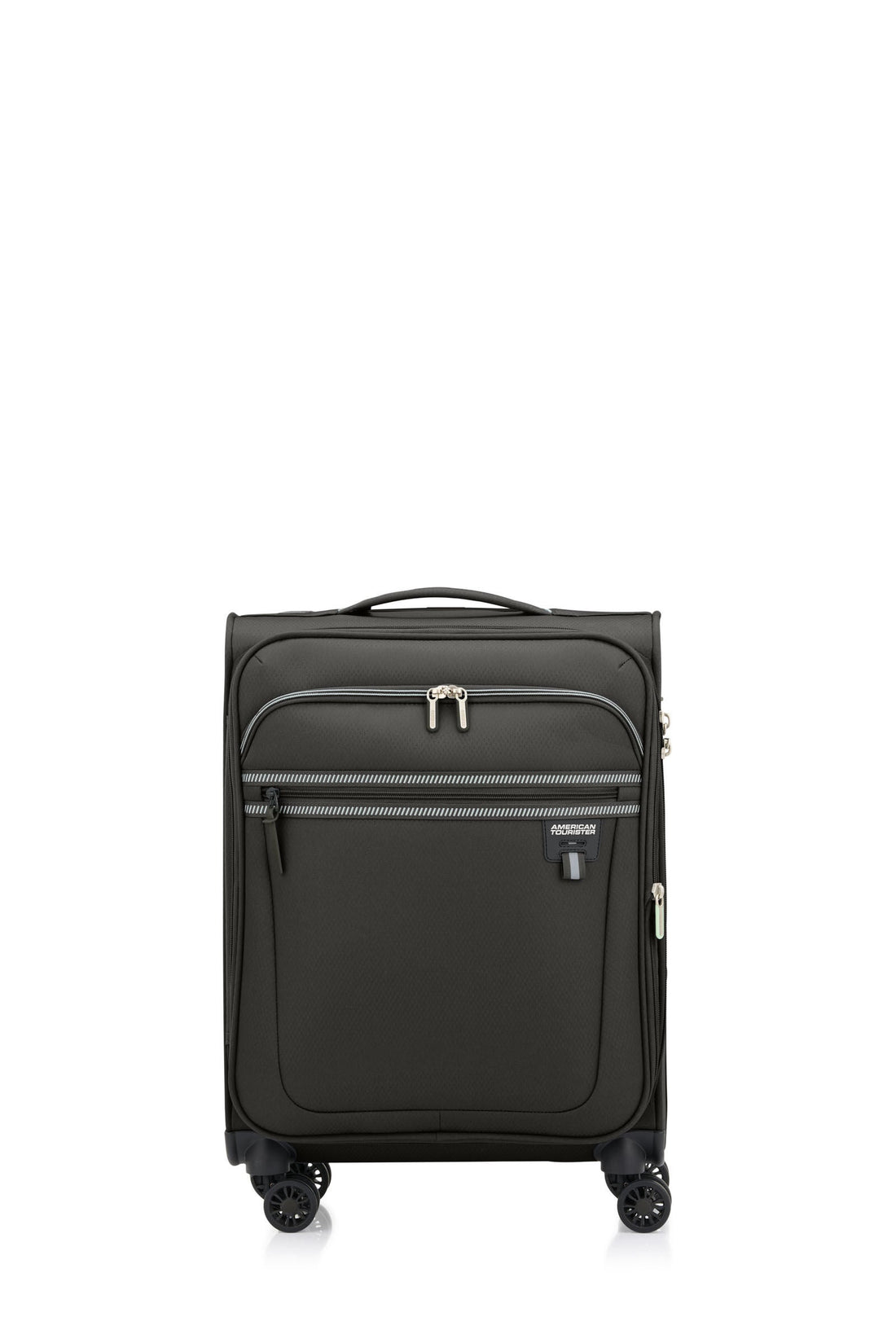 American Tourister Aerospin Expandable Spinner 55 cm — Black Cabin Suitcase
