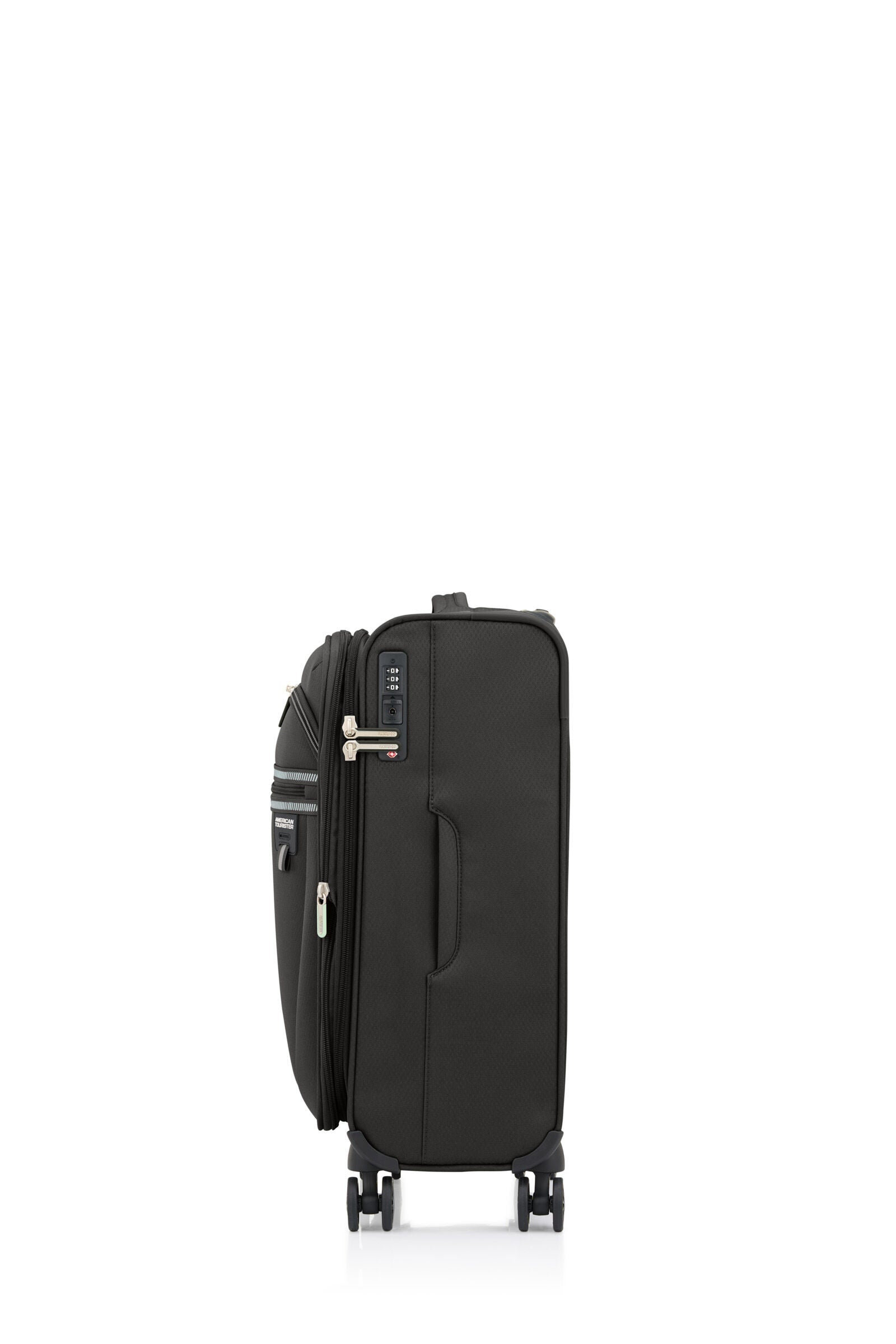American Tourister Aerospin Expandable Spinner 55 cm — Black Cabin Suitcase