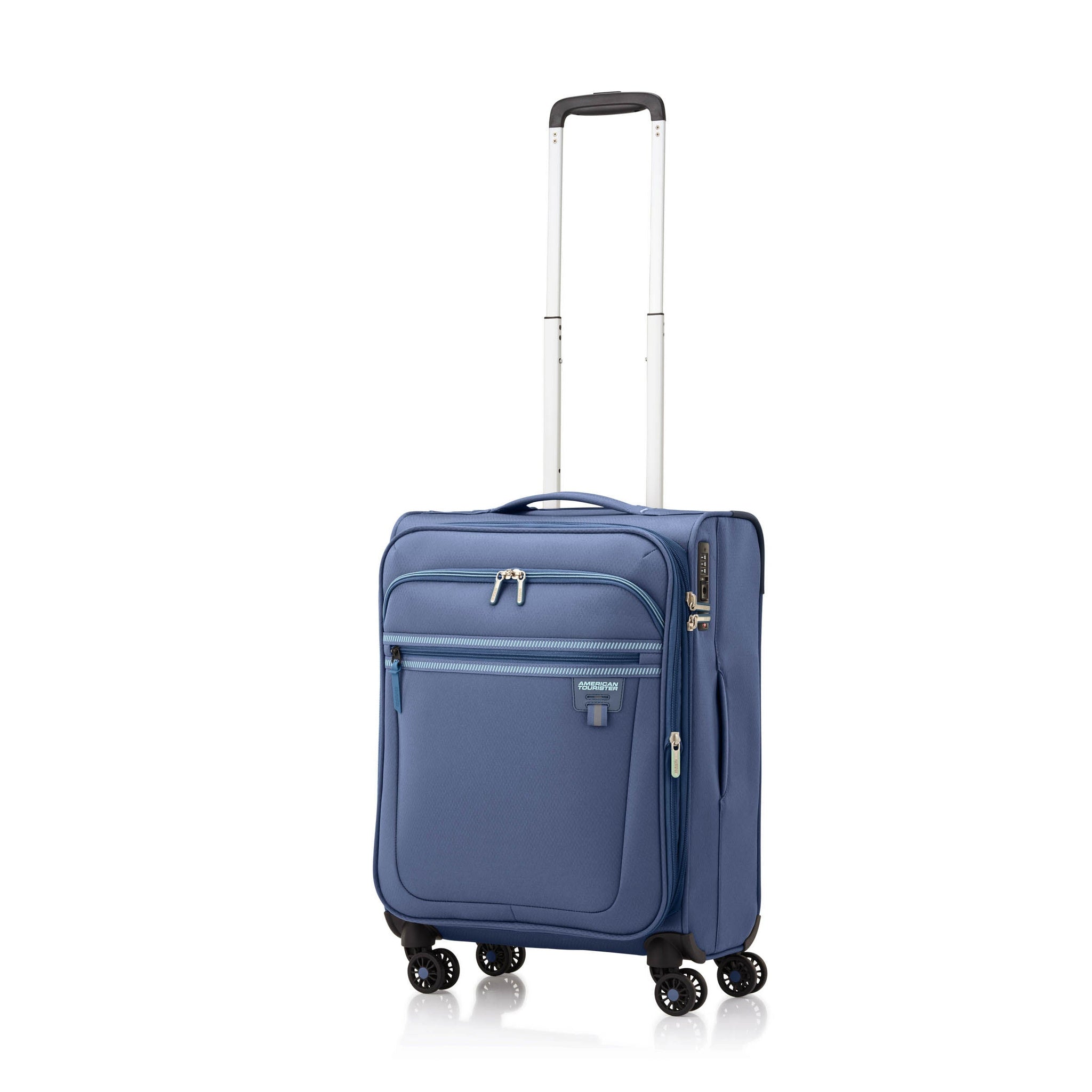 American Tourister Aerospin Expandable Spinner 55 cm — Indigo Cabin Suitcase