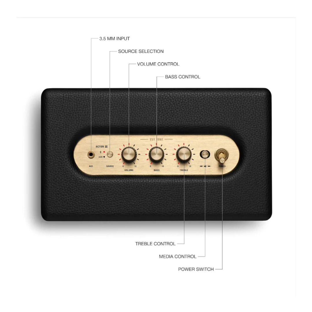 Marshall Acton III Bluetooth Home Speaker – Black