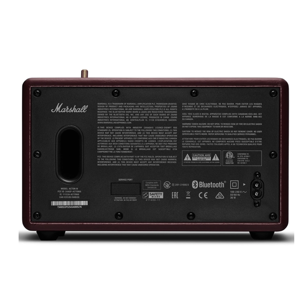Marshall Acton III Bluetooth Home Speaker – Burgundy