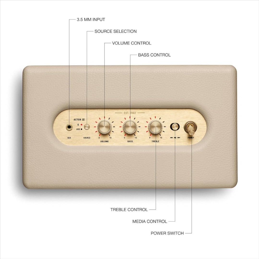 Marshall Acton III Bluetooth Home Speaker – Cream