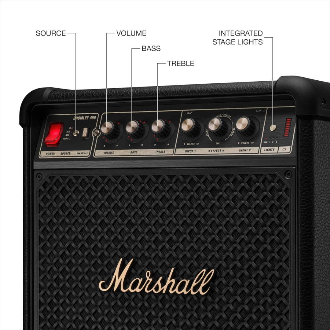 Marshall Bromley 450 Bluetooth Party Speaker – Black & Brass
