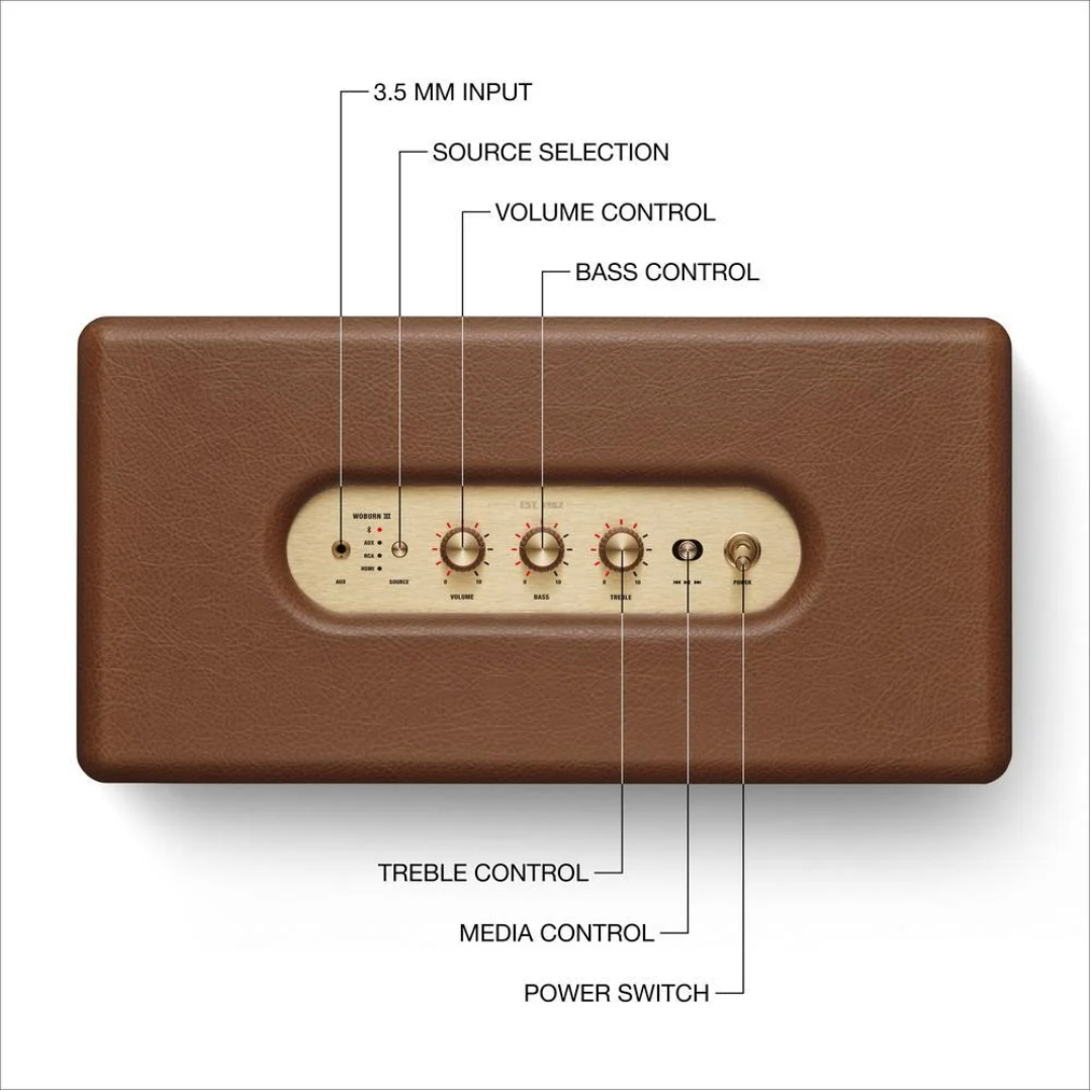 Marshall Woburn III Bluetooth Home Speaker – Brown