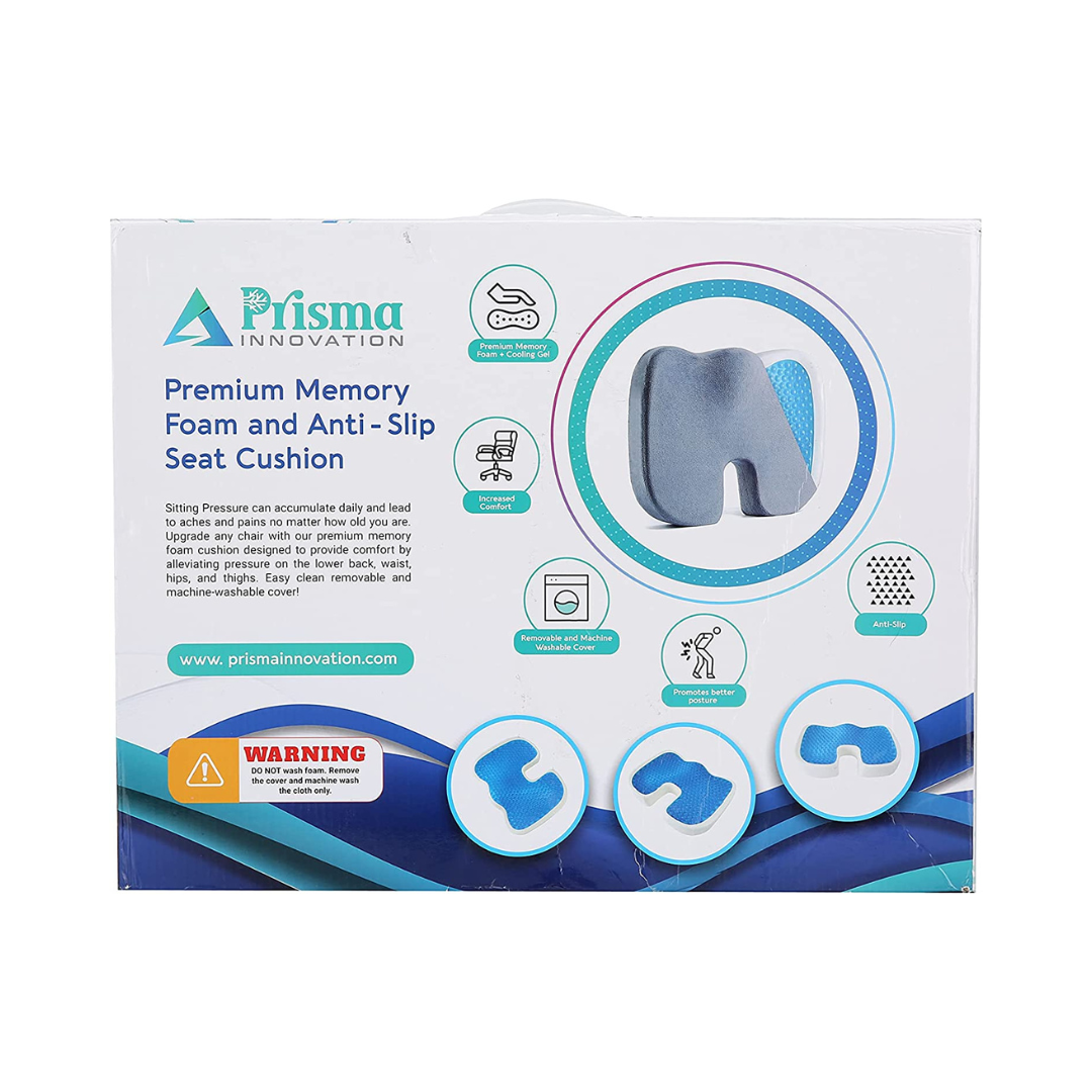 Memory Foam and Anti-Slip Gel Seat Cushion - Red Rhino