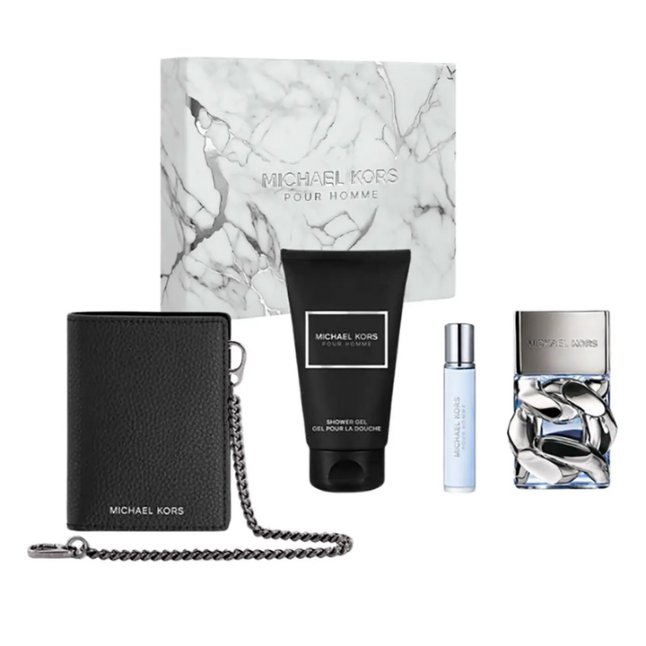Michael Kors Pour Homme Eau de Parfum Gift Set 100ml + Shower Gel 100ml + Travel Spray 10ml + Bill Wallet - Red Rhino