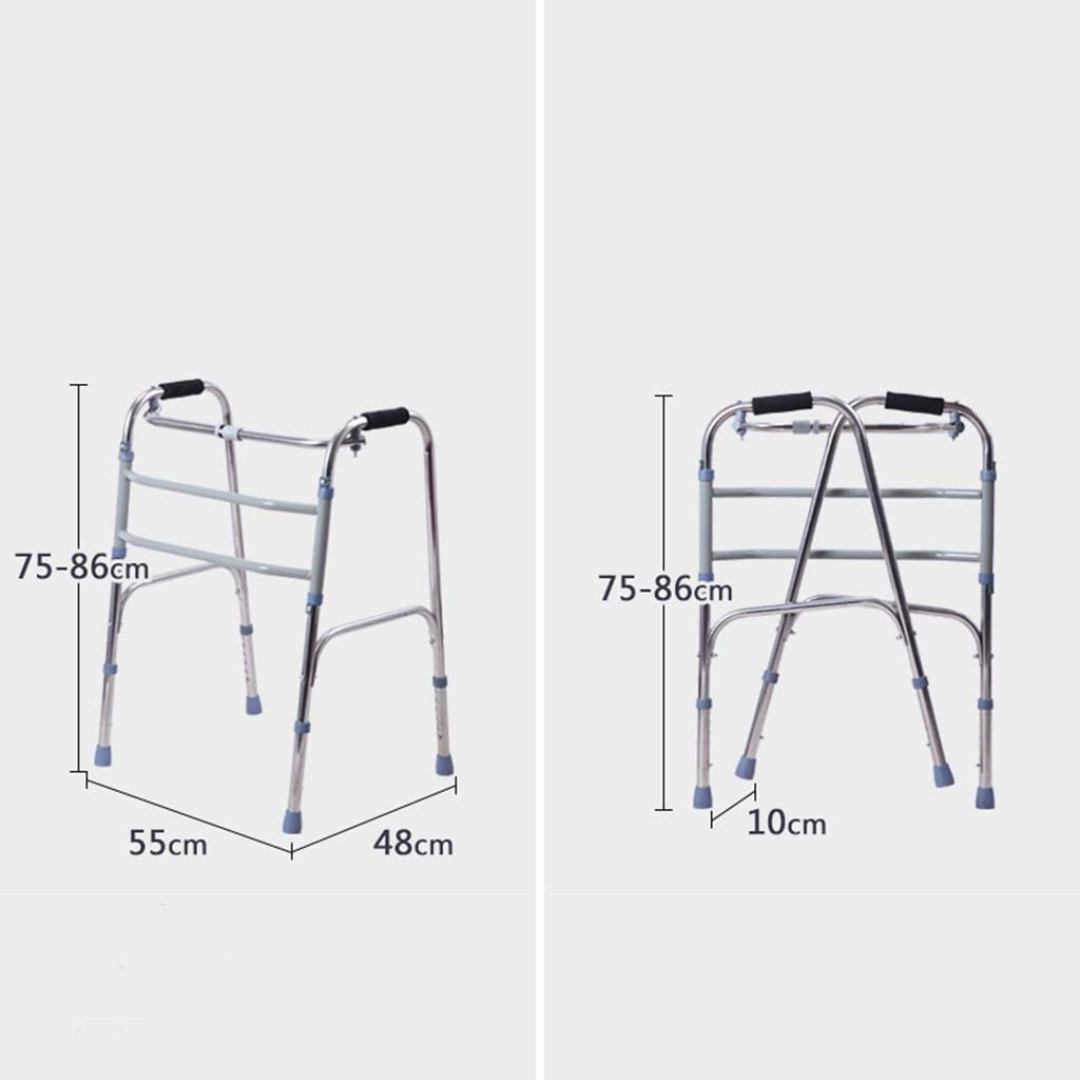 Mobi-Aid Walker frame Without Wheels Height Adjustable and Foldable - Red Rhino