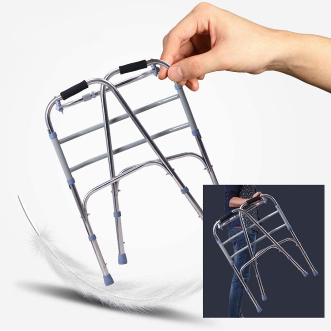 Mobi-Aid Walker frame Without Wheels Height Adjustable and Foldable - Red Rhino