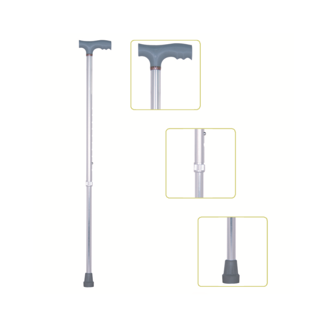 Mobi-Aid Walking Stick Height Adjustable Cane - Red Rhino