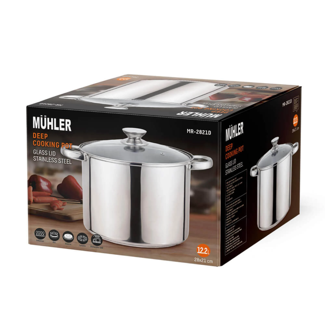 Muhler Deep Cooking Pot 28X21 Cm, 12.2 L Mr-2821D