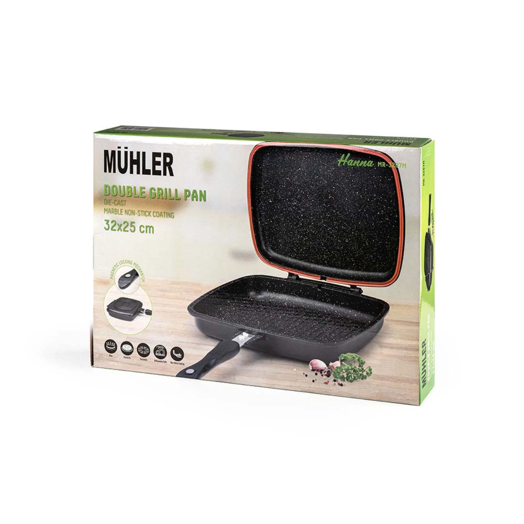 Muhler Hanna Double Grill Pan Mr-3207M, 32X25 Cm