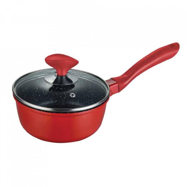 Muhler Kara Cooking Pot Set Mr-5048S, 5 Pieces, Red, Die-Cast