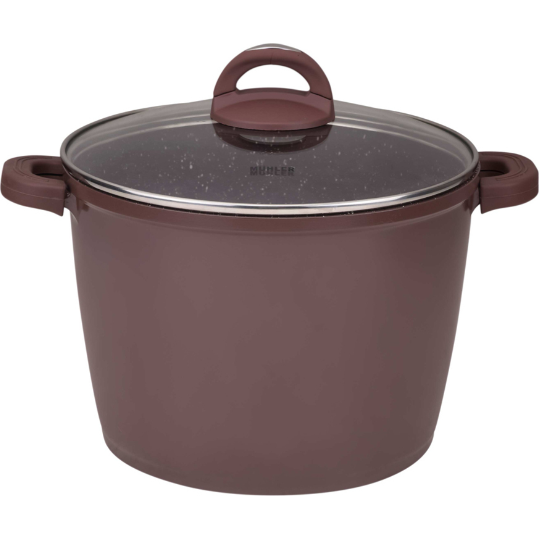 Muhler Mia Deep Cooking Pot MR-2429, 24X17.5 Cm, 6.5 L, Chocolate, Die-Cast