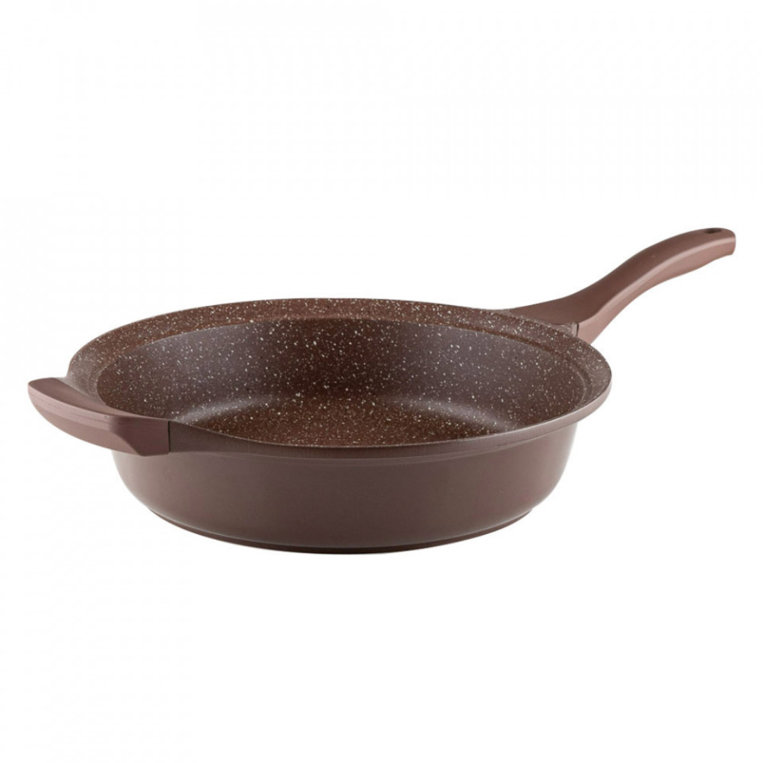 Muhler Mia Deep Fry Pan With Lid Mr-2807M, 28X7 Cm, 2.8 L, Chocolate, Die-Cast