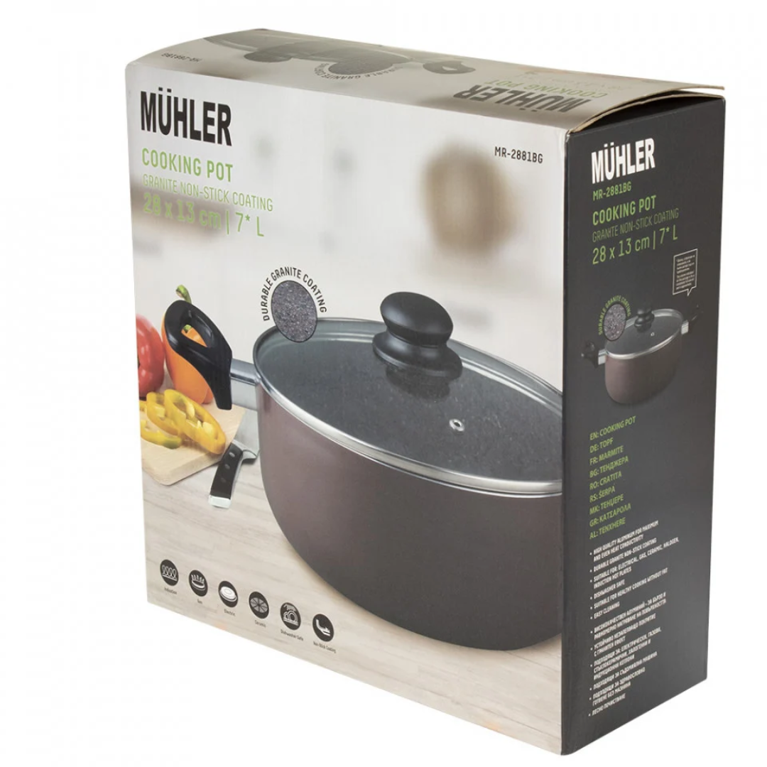Muhler Petra Cooking Pot Mr-2881Bg, 28X13 Cm, 7 L