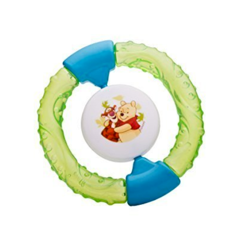 Disney Winnie the Pooh Water filled Rattle Teether 3M+ Green - Red Rhino