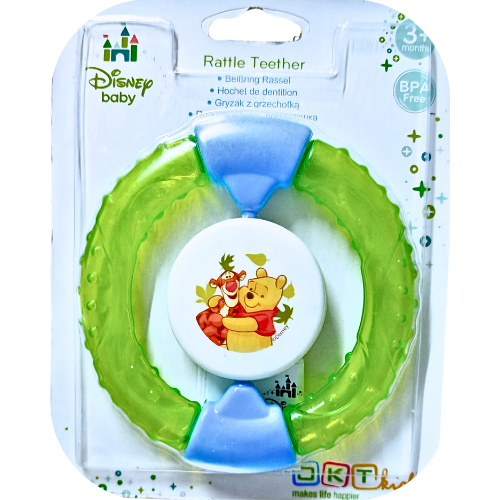 Disney Winnie the Pooh Water filled Rattle Teether 3M+ Green - Red Rhino
