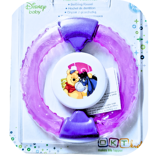 Disney Winnie the Pooh Water filled Rattle Teether 3M+ Purple - Red Rhino